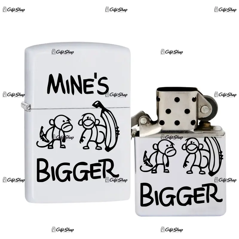 Mine`s bigger, bricheta metalica gravata laser cu mesaj